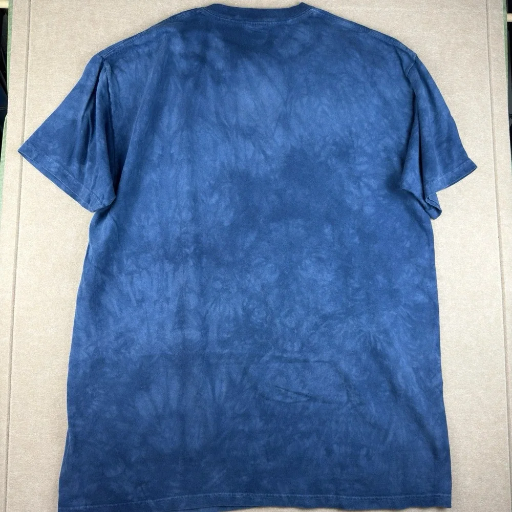 Wolf Dreamcatcher T-Shirt Men's 2XL Blue Tie‎ Dye Native American Style Graphic